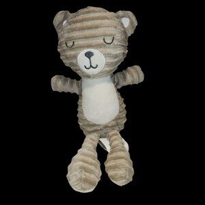Chickpea Baby Bear Plush 11” Ribbed Tan Beige White Sleeping Stuffed Teddy